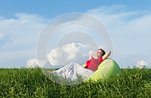 Relaxing in nature - enjoying the sun