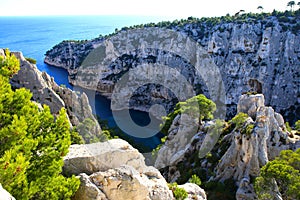 The relaxing nature in the French Riviera at Calanque En Vau