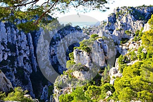 The relaxing nature in the French Riviera at Calanque En Vau