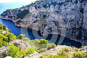 The relaxing nature in the French Riviera at Calanque En Vau