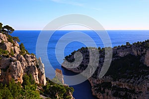 The relaxing nature in the French Riviera at Calanque En Vau