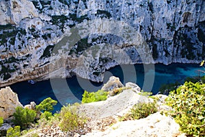 The relaxing nature in the French Riviera at Calanque En Vau