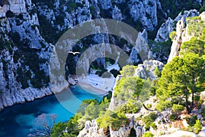 The relaxing nature in the French Riviera at Calanque En Vau