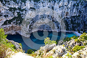 The relaxing nature in the French Riviera at Calanque En Vau