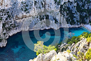 The relaxing nature in the French Riviera at Calanque En Vau