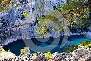 The relaxing nature in the French Riviera at Calanque En Vau