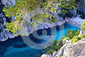 The relaxing nature in the French Riviera at Calanque En Vau