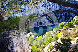 The relaxing nature in the French Riviera in Calanque En Vau