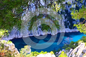 The relaxing nature in the French Riviera in Calanque En Vau