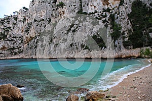 The relaxing nature in the French Riviera in Calanque En Vau