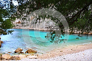 The relaxing nature in the French Riviera in Calanque En Vau