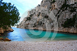 The relaxing nature in the French Riviera in Calanque En Vau