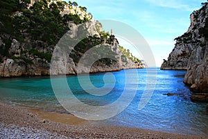 The relaxing nature in the French Riviera in Calanque En Vau