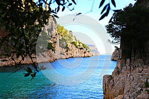 The relaxing nature in the French Riviera in Calanque En Vau