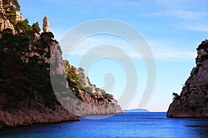 The relaxing nature in the French Riviera in Calanque En Vau