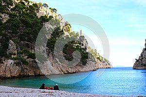 The relaxing nature in the French Riviera in Calanque En Vau