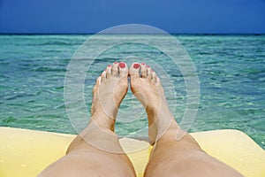 Relaxing on the ocean