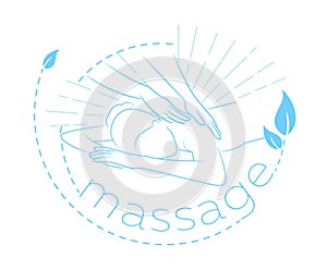 Relaxing patient massage icon  in linear style