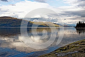 Relaxing picnic area at Loch Linnhe - west coast Scotland