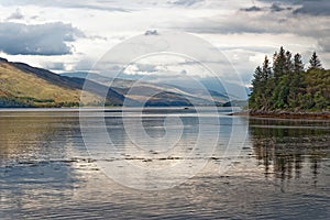 Relaxing picnic area at Loch Linnhe - west coast Scotland