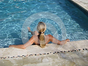 Relaxing in the pool