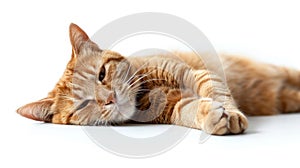 Relaxing red European shorthair Cat