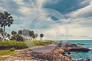 Relaxing on remote Tropical Paradise beach in