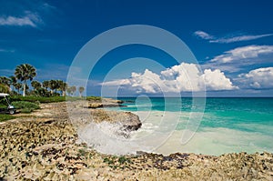 Relaxing on remote Tropical Paradise beach in