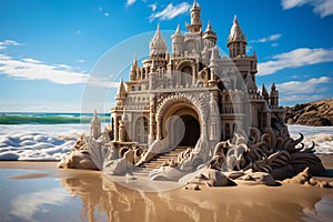 Relaxing rendezvous Sandcastle embodies the holiday concept of leisure by the shore