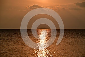 Relaxing seascape with wide horizon of the sky and the sea