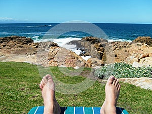 Relaxing by the seaside