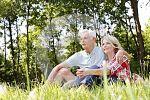 Relaxing senior couple