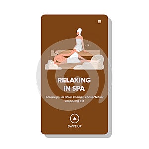 Relaxing Spa Salon Sauna Clients Service Vector