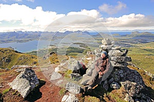 Relaxing on the summit