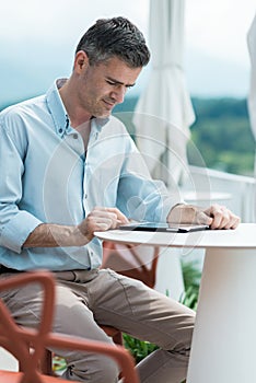 Relaxing at the terrace bar