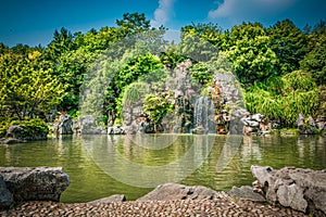 Relaxing waterfall green river