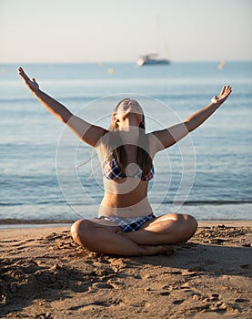 Relaxing yoga girl