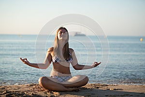 Relaxing yoga girl