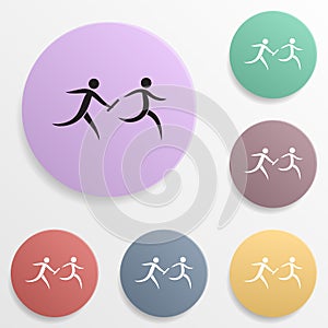 Relay race badge color set icon. Simple glyph, flat vector of sport icons for ui and ux, website or mobile application