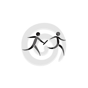 relay race icon. Elements of sportsman icon. Premium quality graphic design icon. Signs and symbols collection icon for websites,