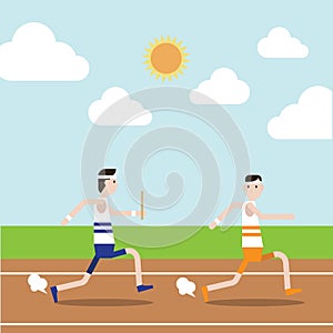 The relay race in racetrack