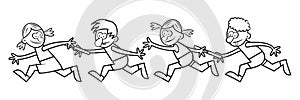 Relay races, coloring book photo