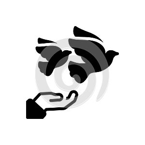 Black solid icon for Release, free and disengagement