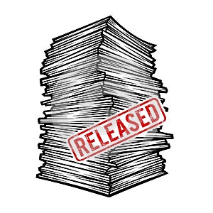Released Documents Stack Illustration