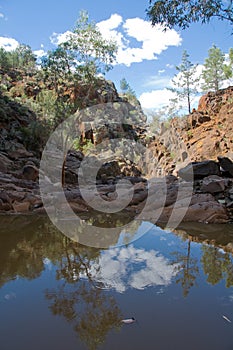 Relections in pool, Flinders Ranges, Australia photo