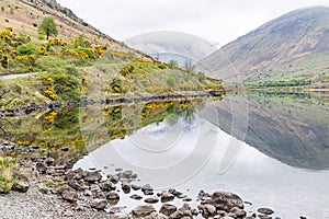 Relections on Wast Water lake in Lake District National Park