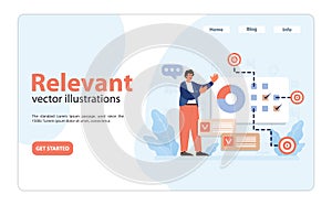 Relevance in goal-setting displayed. Flat vector illustration
