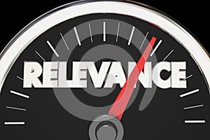 Relevance Importance Relevant Matters Speedometer 3d Illustratio