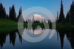 Relfection of Mount Rainier at Tipsoo Lake Washington