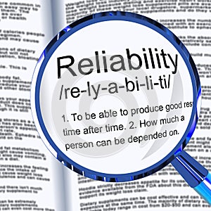 Reliability concept icon means dependability confidence and certainty - 3d illustration